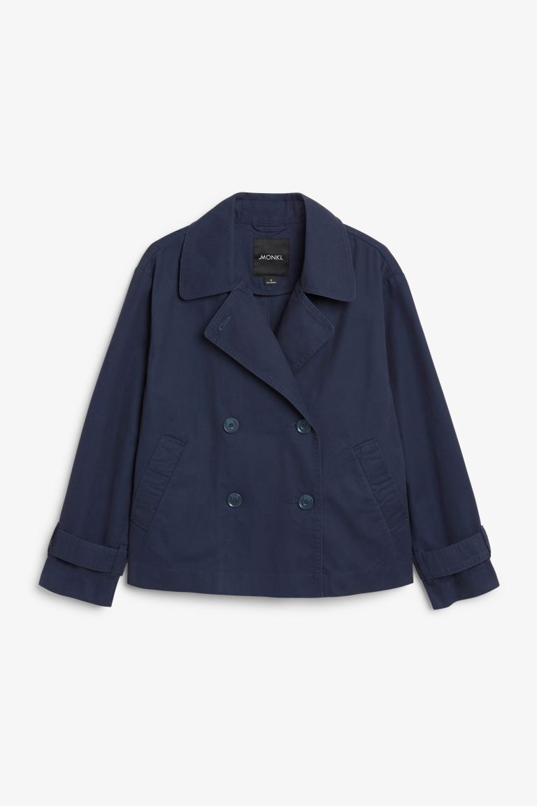 Kurzer Trenchcoat - Dunkelblau - Ladies | H&M AT | H&M (DE, AT, CH, NL, FI)