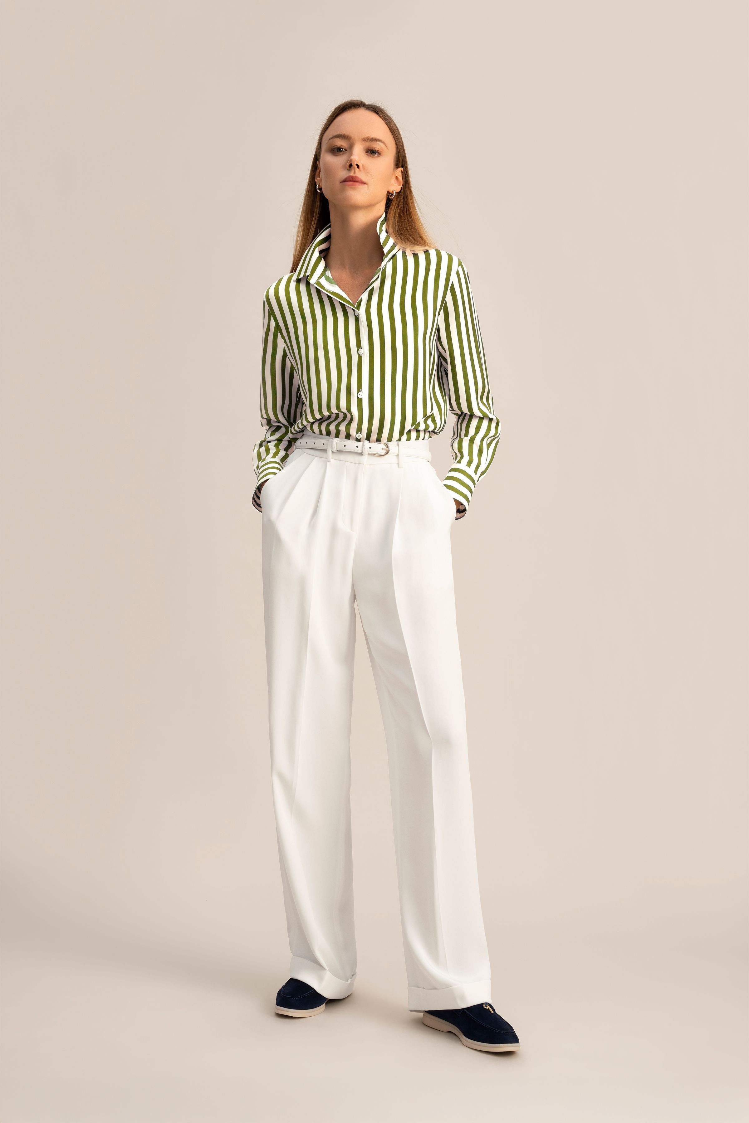 Amalfi Stripe Silk Shirt | LILYSILK