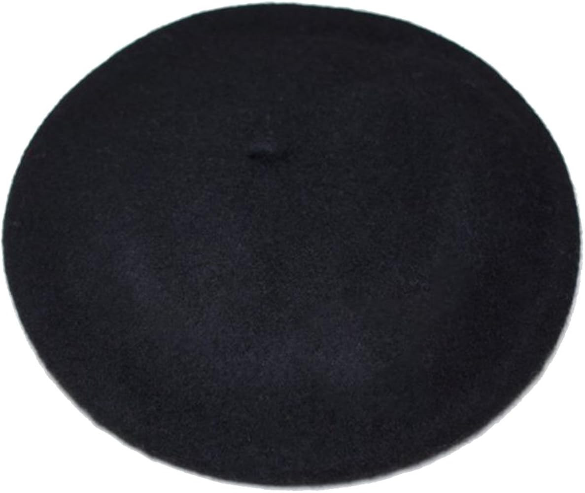 Women French Wool Beret Hats - Solid Color Classic Beanie Winter Cap | Amazon (US)