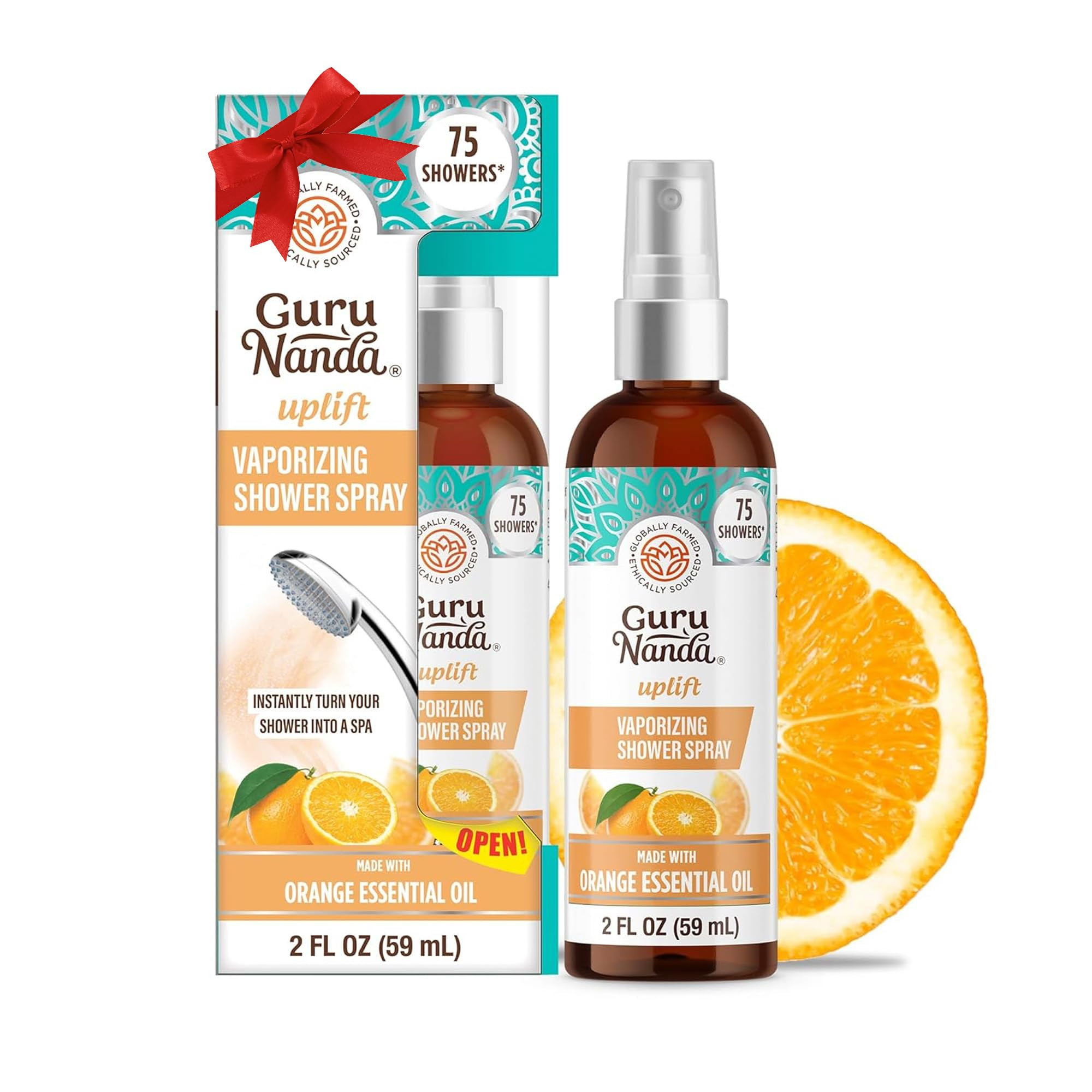 GuruNanda Uplift Vaporizing Shower Spray, Natural Spa Mist & Room Spray with Orange & Eucalyptus ... | Amazon (US)