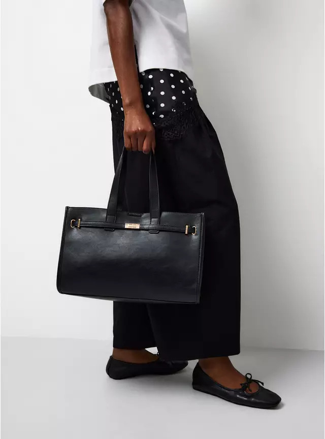 Black PU Leather Belted Bag One Size | Tu Clothing