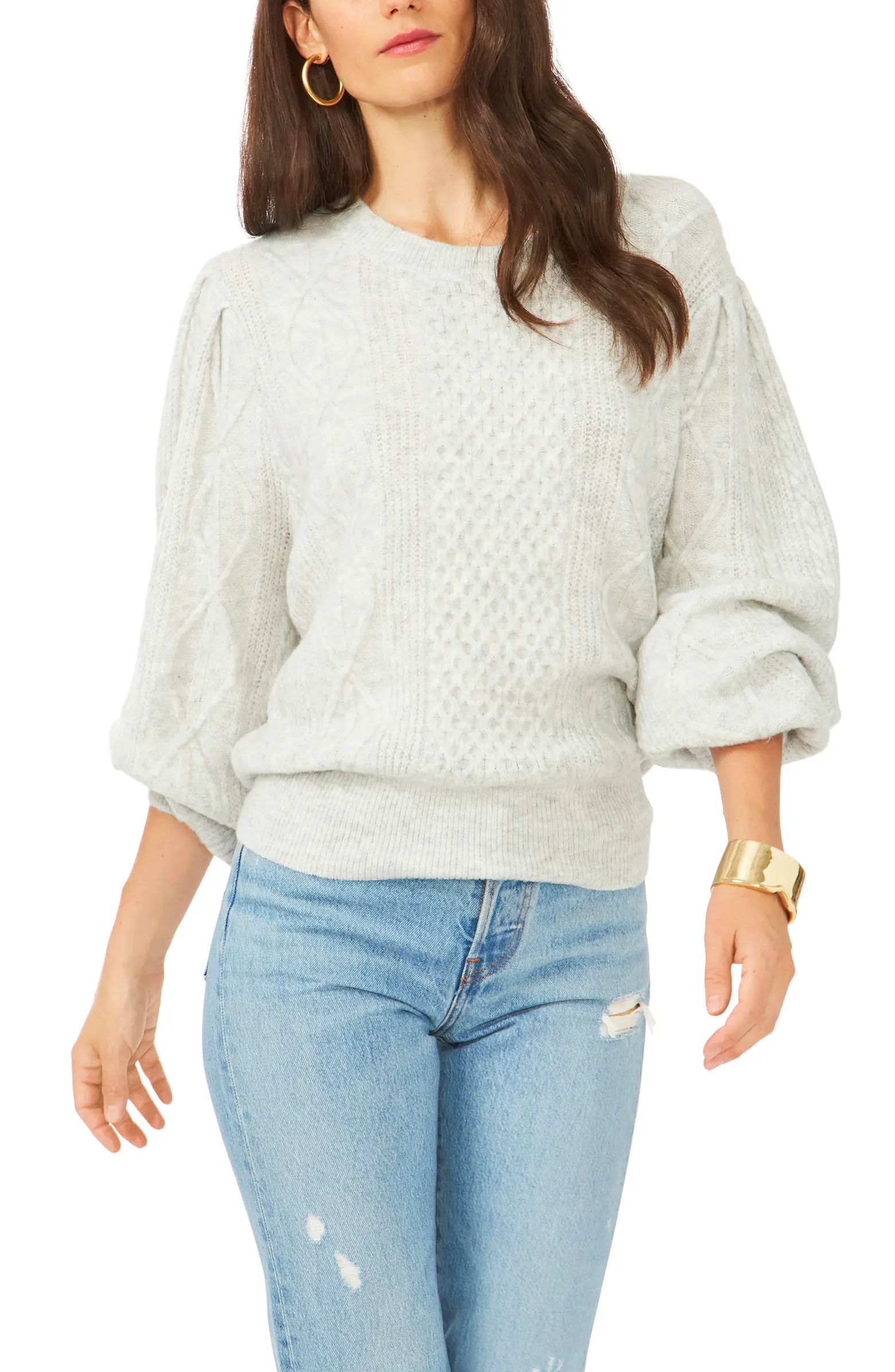 Variegated Cables Crew Sweater | Nordstrom