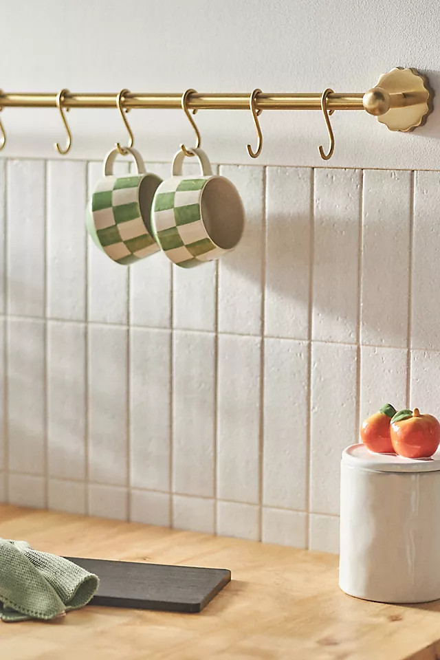 Wiggle Scalloped Brass Pot Rack Utensil Rail | Anthropologie (US)