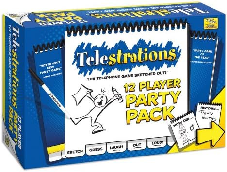 USAOPOLY Telestrations Party Pack 12 Player | 600 New Phrases to Sketch | Family Board Game | A F... | Amazon (US)