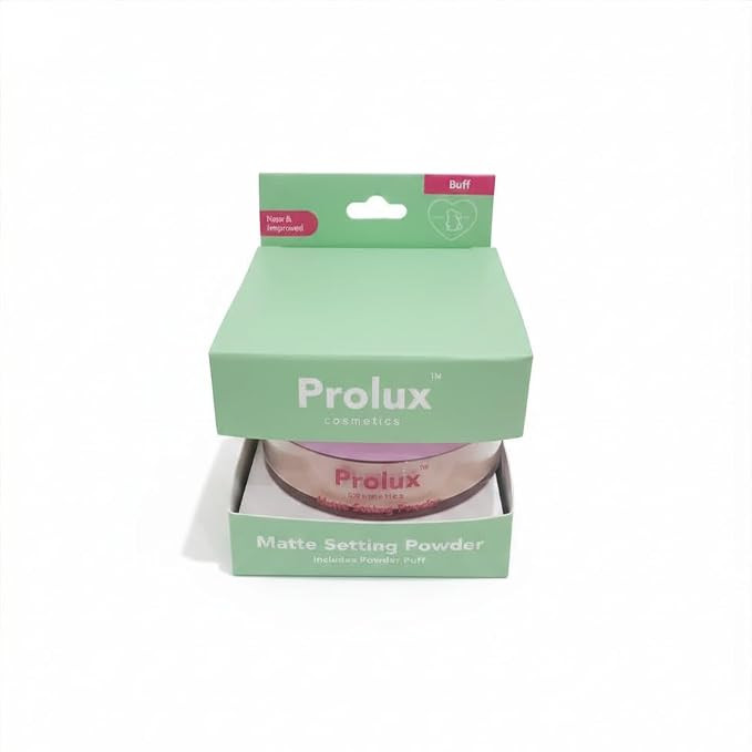 Prolux Matte Setting Powder with Powder Puff, Talc Free, Paraben Free, Face Powder (Buff) | Amazon (US)