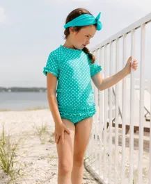 Classic Short Sleeve Rash Guard Bikini | RuffleButts / RuggedButts