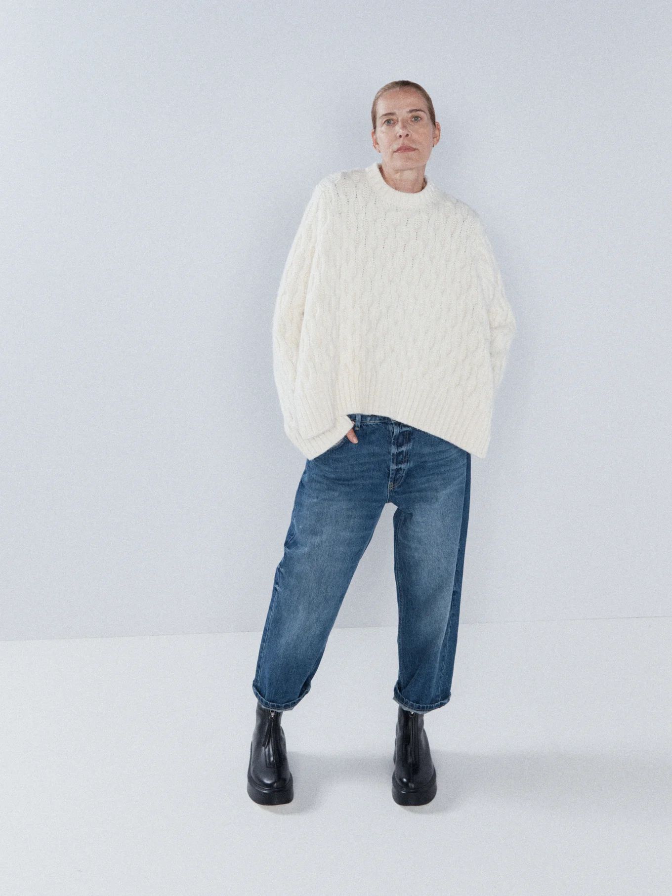 Organic-wool blend cable knit sweater | Raey | Matches (UK)