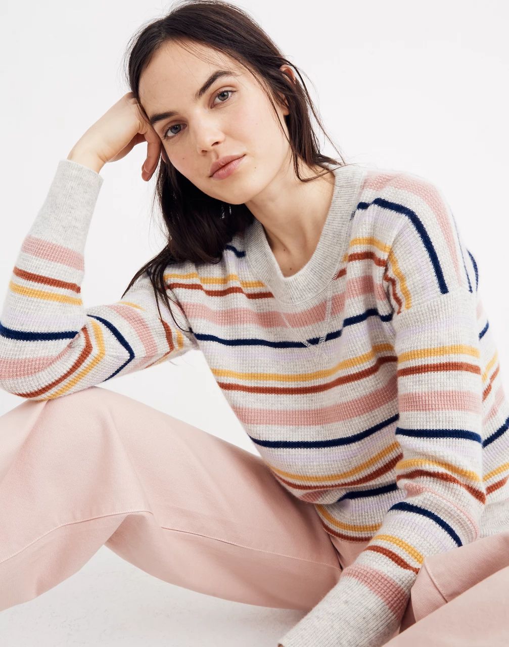 Cashmere Sweatshirt in Amador Stripe | Madewell