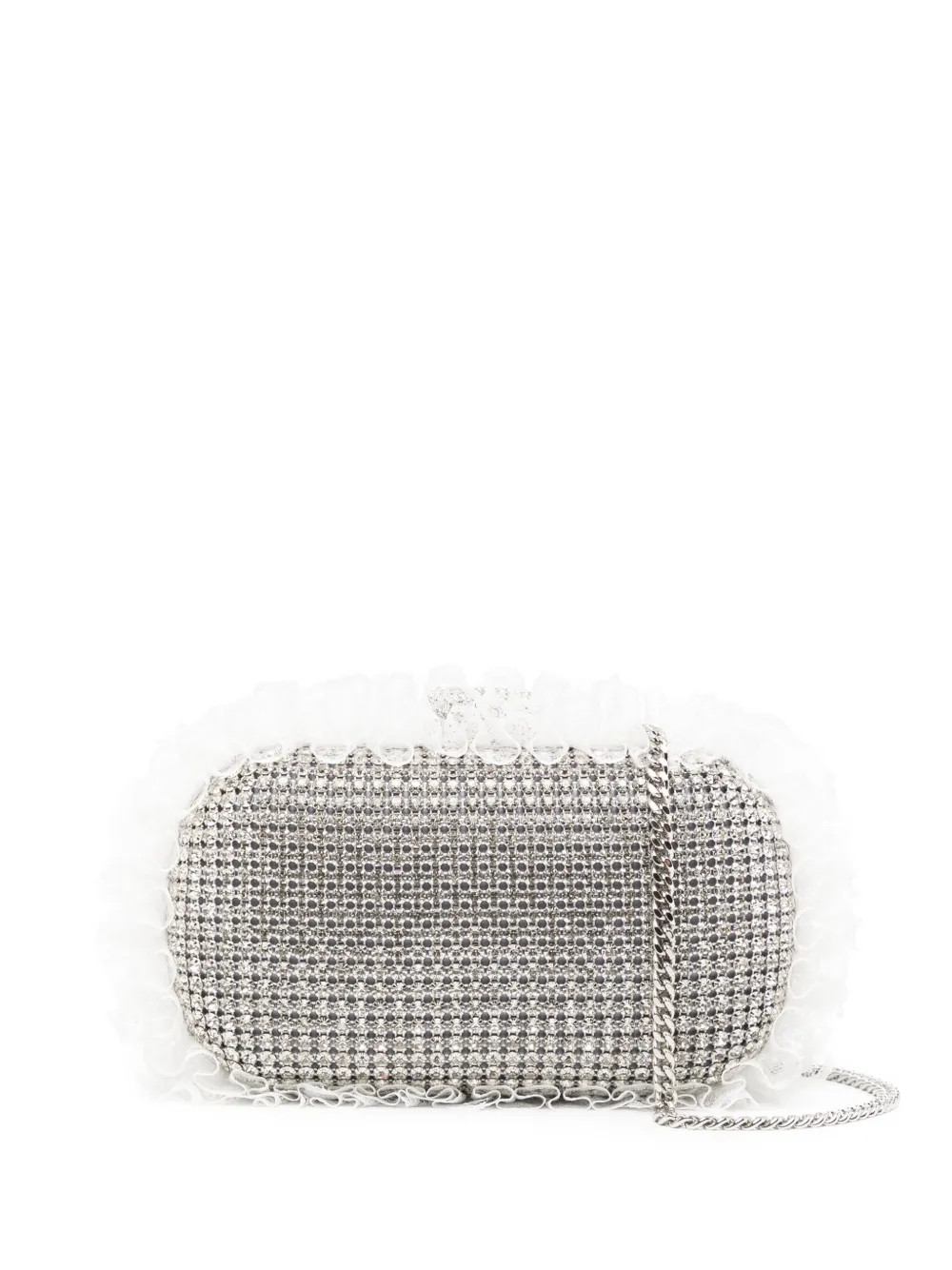 Self-Portrait Clutch Con Decorazione | Argento | FARFETCH IT | Farfetch Global