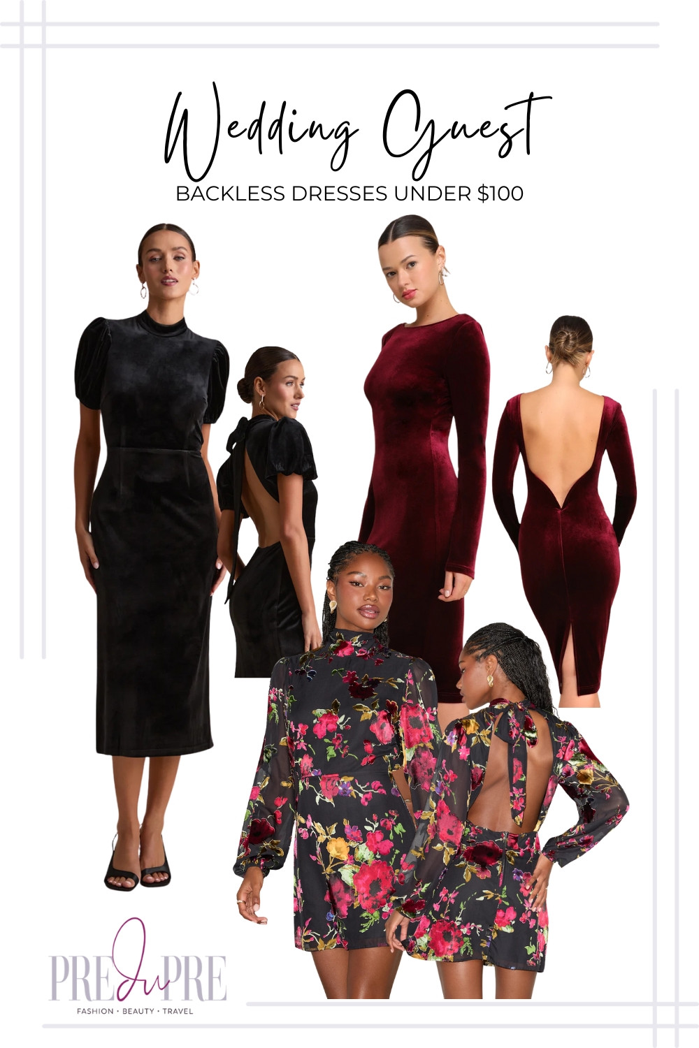 Make a memorable entrance with these stunning backless wedding guest dresses, all under $100! ✨ I've curated a collection that features elegant and modern silhouettes perfect for any formal event. From luxurious velvet midis to a playful floral mini, these dresses are a chic way to show a little skin while looking incredibly sophisticated. Shop these stunning finds via the link in bio! #WeddingGuestDress #BacklessDress #AffordableFashion #PredupreFashion #EventDress #FormalWear #DressesUnder100 

 #LTKParties #LTKFindsUnder100 #LTKWedding