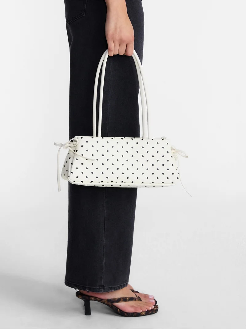 No Boundaries Women's Bow Shoulder Bag, Polka Dot | Walmart (US)