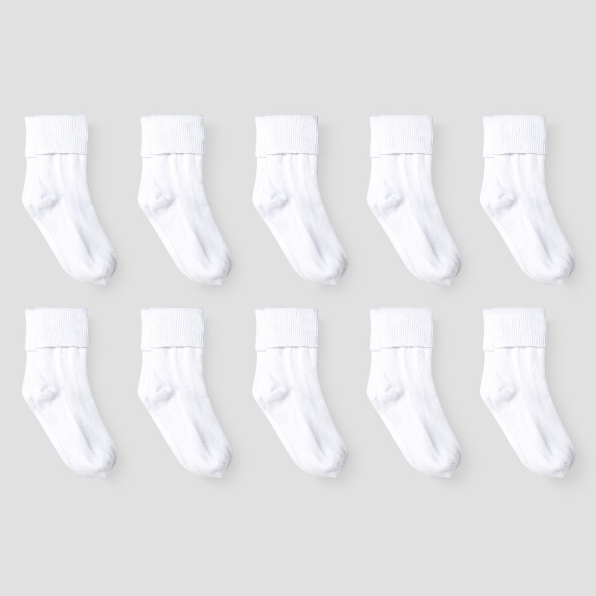 Girls' 10pk Turn Cuff Crew Socks - Cat and Jack™ | Target
