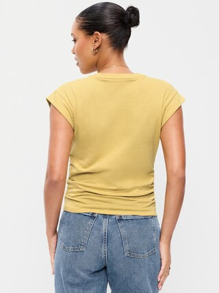 Cap-Sleeve Side-Cinch Top | Old Navy (US)