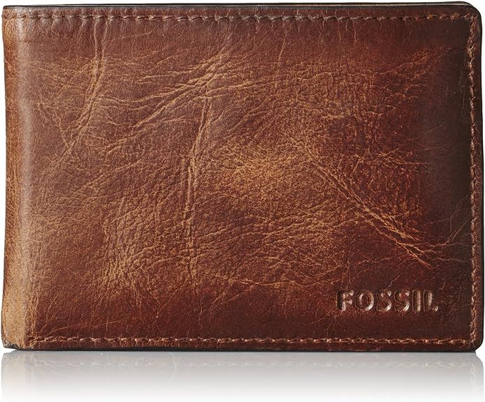 Fossil Men's Leather Slim Minimalist Bifold Front Pocket Wallet for Men | Amazon (US)