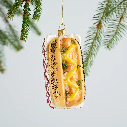 Sur La Table Hot Dog Glass Ornament, 4.72" | Sur La Table