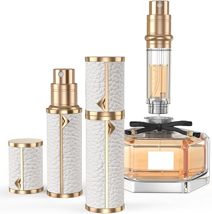 YIERSO Perfume Travel Refillable Bottle,Genuine Leather Bottom-Filling Perfume Dispenser,Mini Col... | Amazon (US)