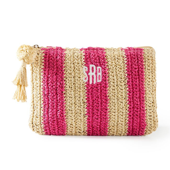 Cabana Stripe Straw Pouch | Mark and Graham | Mark and Graham