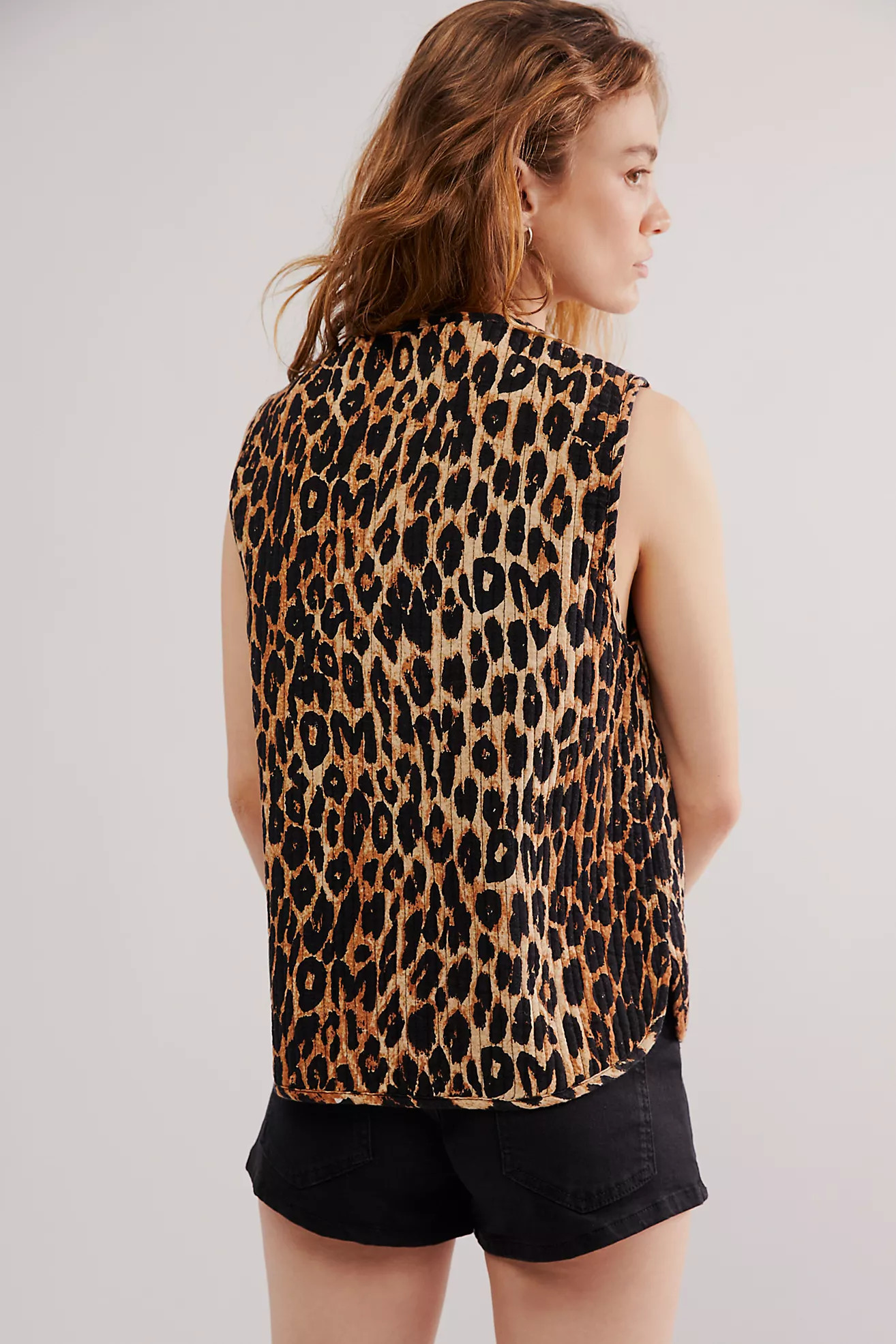 Damson Madder Tilly Leopard Gilet | Free People (Global - UK&FR Excluded)