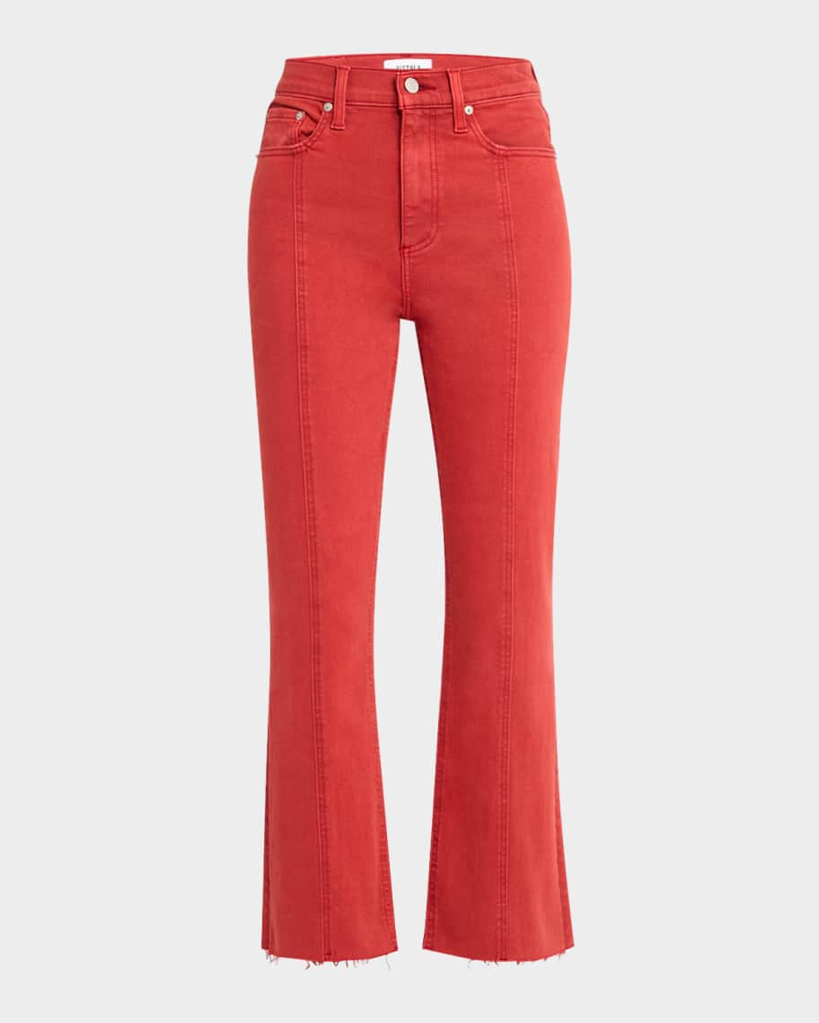 Lennon Seamed High-Rise Crop Bootcut Jeans | Neiman Marcus
