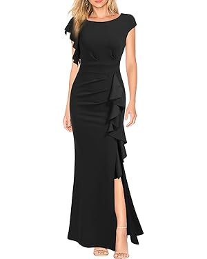WOOSEA Women's Split Bodycon Mermaid Evening Cocktail Long Dress | Amazon (US)