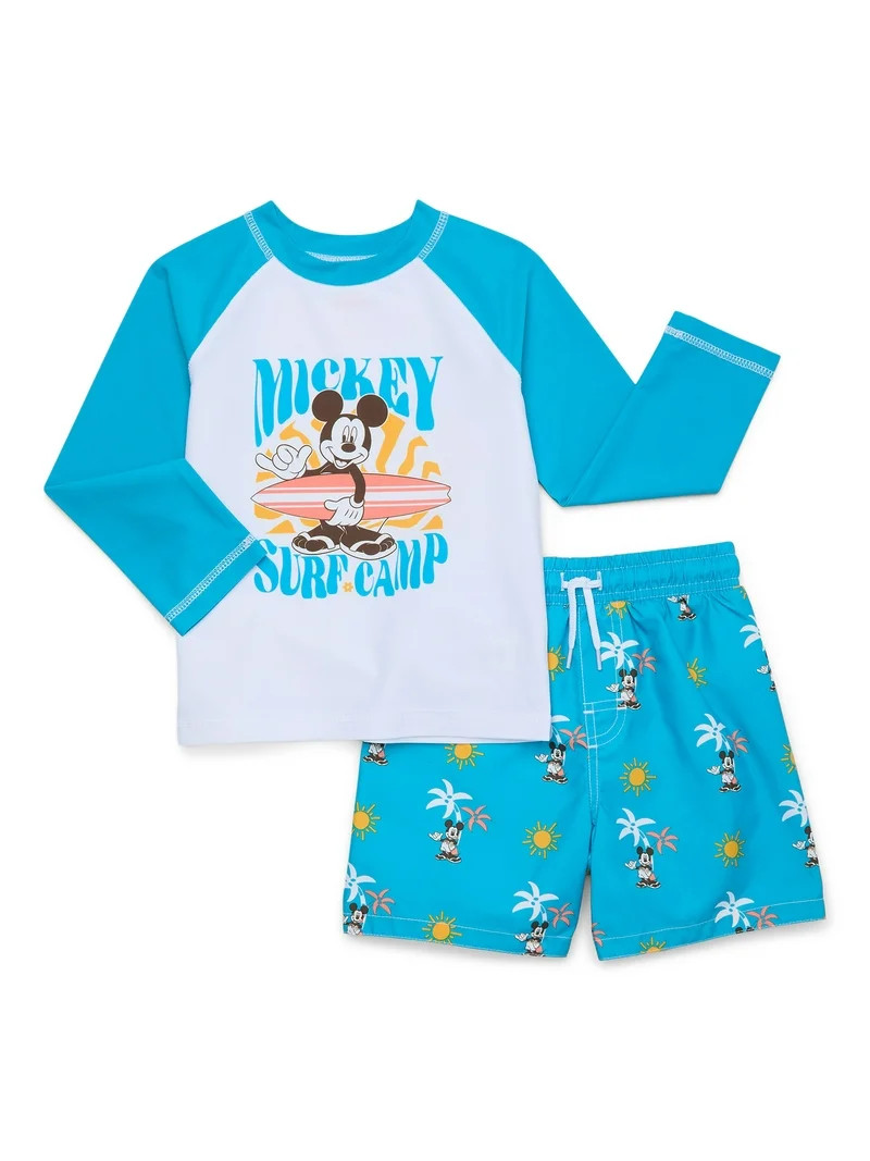 Character Toddler Boy Long- Sleeve Rash Guard and Swim Trunk Set, 2-Piece, Sizes 12M-5T | Walmart (US)