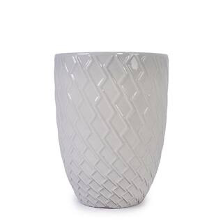 Clement Large Milk White Ceramic Patio Outdoor Planter (16.54 in. W x 21.26 in. H) | The Home Depot
