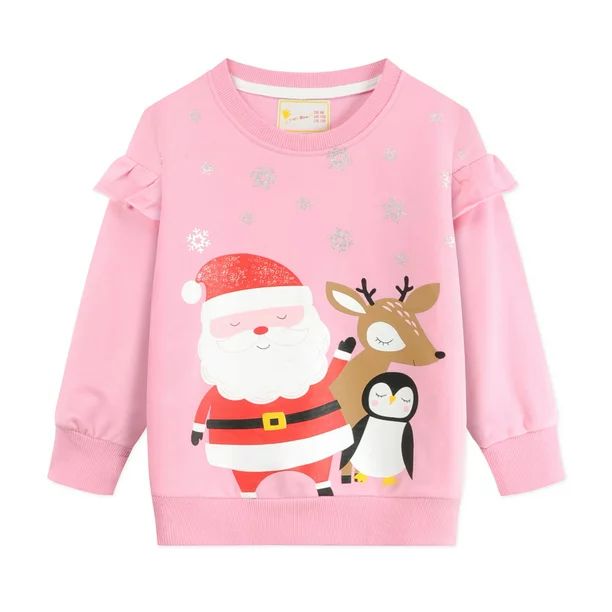 CM-Kid Toddler Girls Sweatshirt Christmas Ruffled Pullover Casual Tops 5t - Walmart.com | Walmart (US)