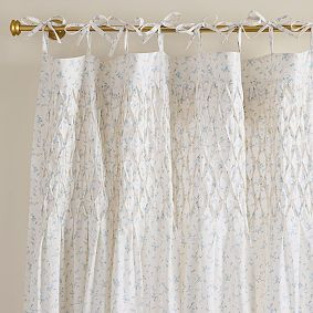 LoveShackFancy Smocked Prairie Floral Curtain | Pottery Barn Teen