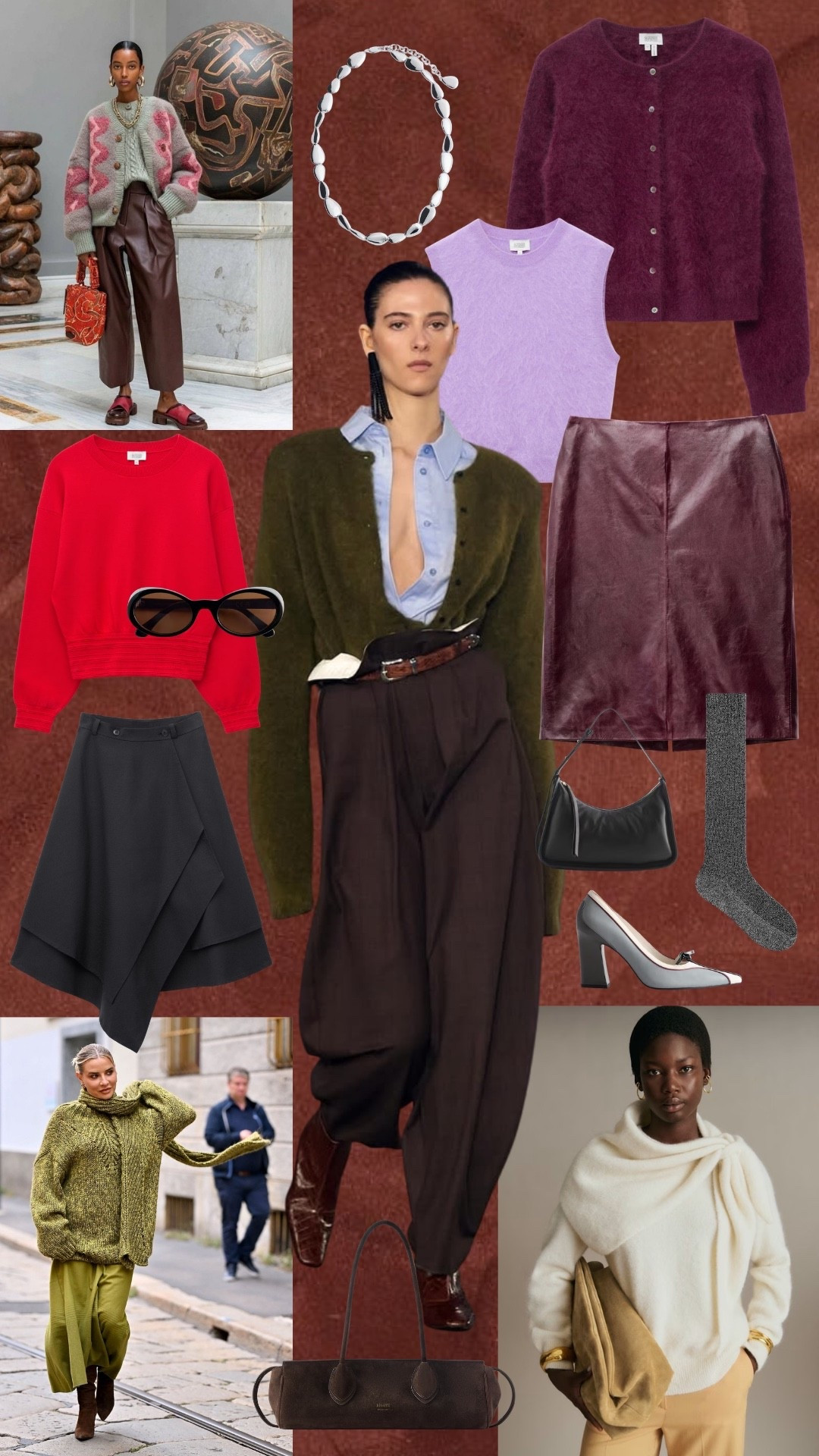 Rich Knits for Autumn 

Soft knits take on a richer autumn mood with deep burgundy, olive, charcoal and cream. Layer cardigans over shirting, pair fuzzy textures with leather and tailoring, or keep things simple with an oversized sweater and tonal trousers for an easy, polished cold-weather look.

knitwear, autumn knitwear, fall style, cardigan, oversized sweater, burgundy, olive green, cream knit, leather skirt, layering, autumn outfit, transitional dressing, cozy style, polished casual, outfit inspiration, fashion edit

#LTKautumn #LTKuk #LTKFashionMonth
