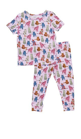 Pink Chicken Kids Bamboo Pj Set in Purple. - size 5 | Revolve Clothing (Global)