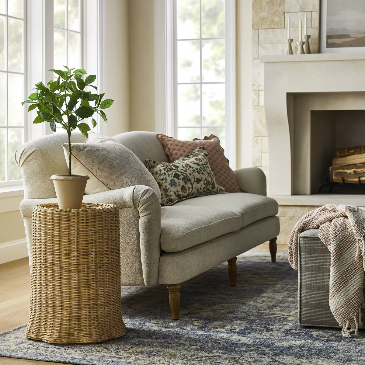 Scalloped Rattan Accent Table Fully Assembled - Threshold™ designed with Studio McGee | Target