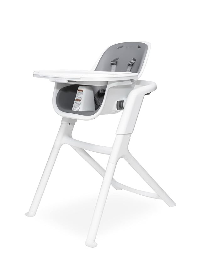 4moms Connect High Chair, One-Handed Magnetic Tray Attachment, White/Grey | Amazon (US)