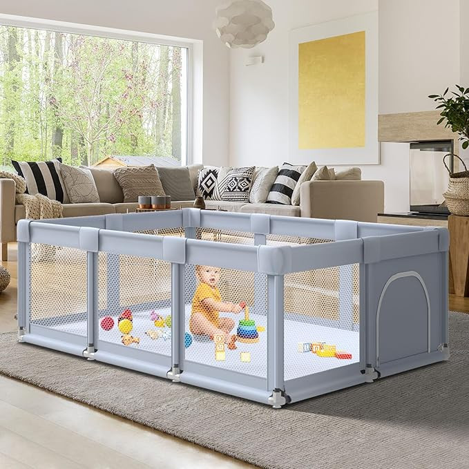 Fshibila 74" ×50" Large Baby Playpen, Baby Playard for Babies and Toddlers, Baby Fence Play Pens... | Amazon (US)