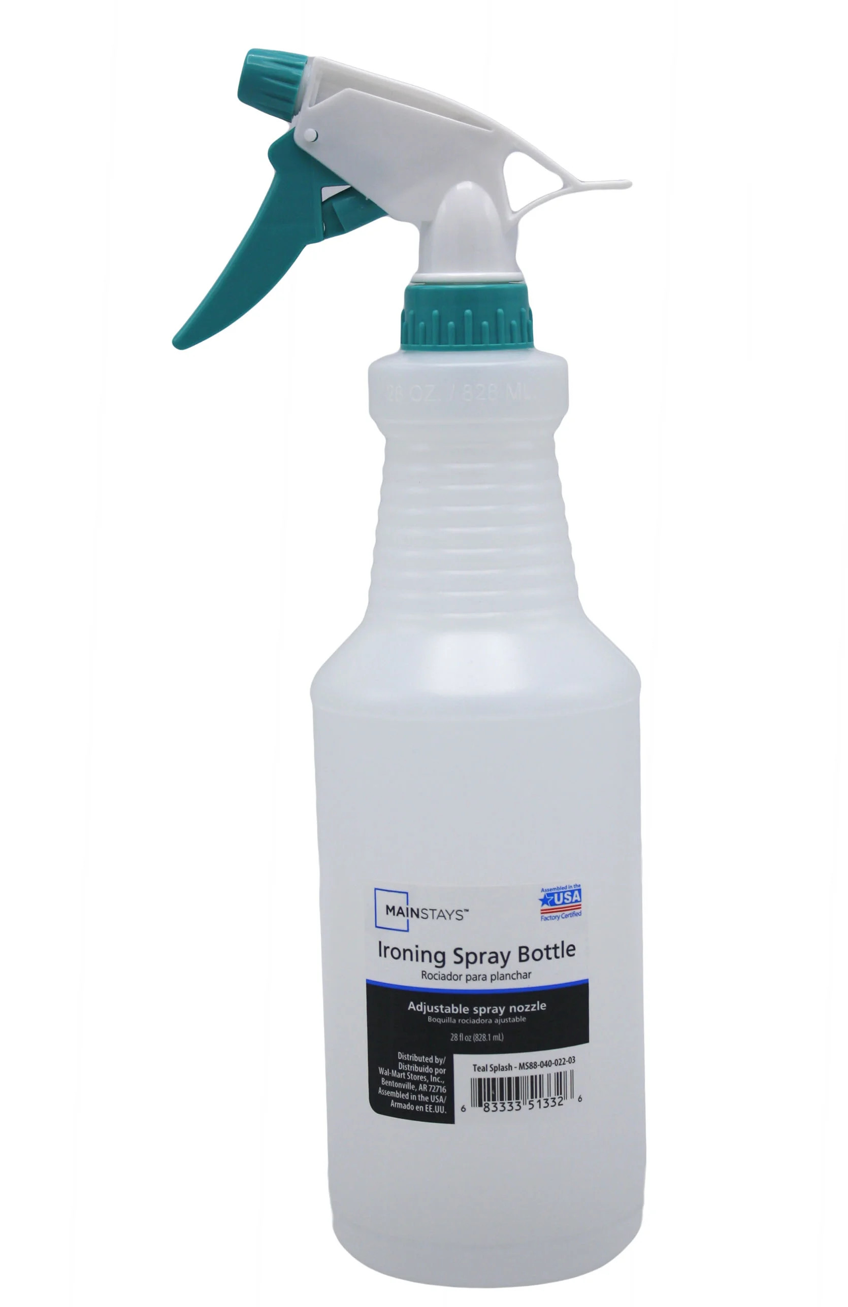 Mainstays 28 Ounce Size Teal Splash Ironing Spray Bottle | Walmart (US)