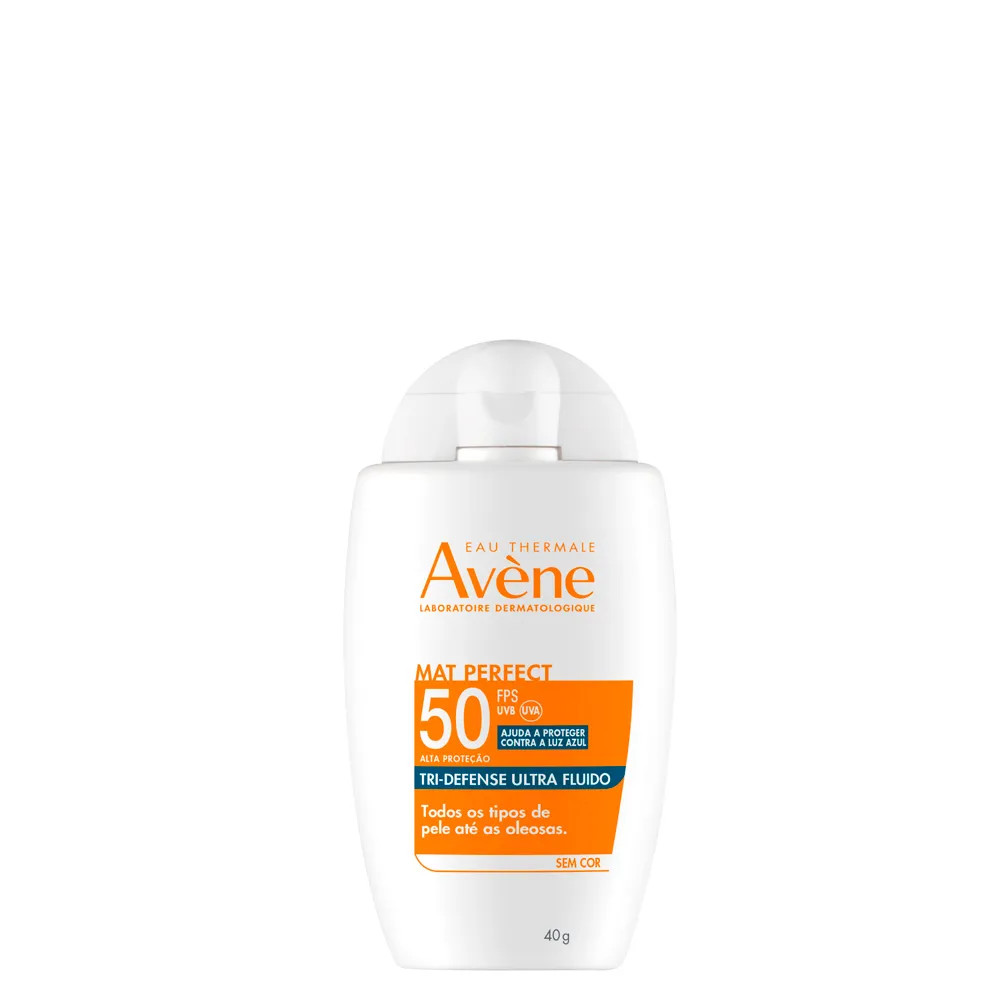 Protetor Solar Facial Avène Mat Perfect Tri-Defense Ultra Fluido sem Cor FPS 50 40 g | Amobeleza (BR)