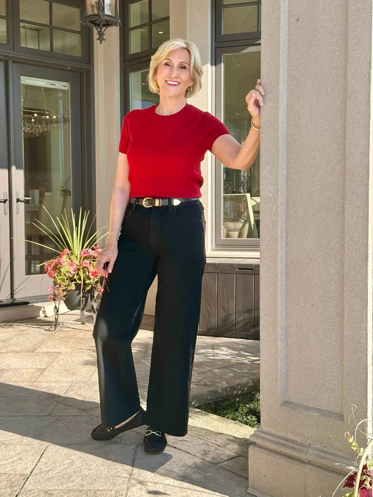 Red and black will forever be one of my favorite combinations. ❤️🖤

This short-sleeve sweater from Quince is such an easy way to add a pop of color to a classic outfit. I paired it with black jeans and loafers for a look that feels polished but still completely effortless.

Sometimes the simplest outfits are the ones I reach for most — a great sweater, your favorite jeans, and a pair of comfortable shoes, and you’re ready to go!

#LTKSeasonal #LTKOver40 #LTKootd