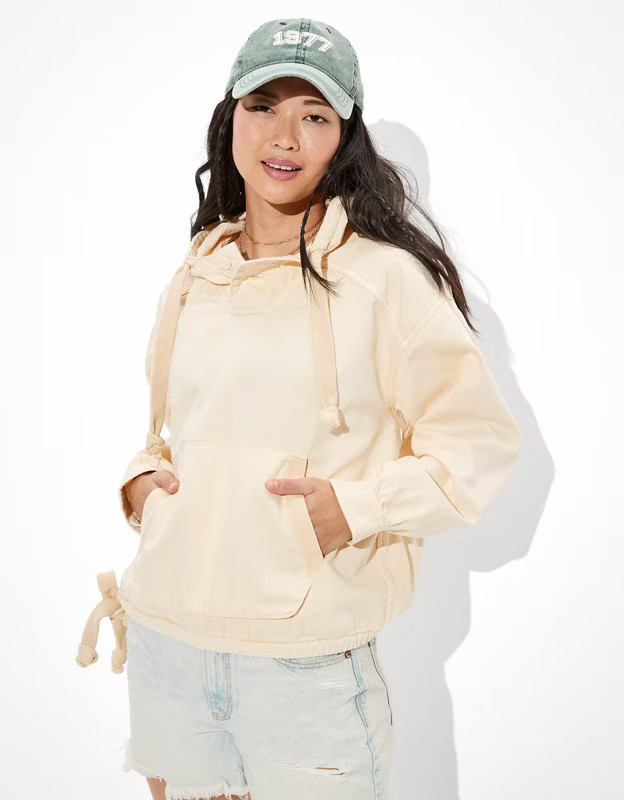 AE Oversized Military Shirt Hoodie | American Eagle Outfitters (US & CA)