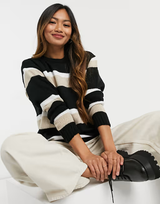 ASOS DESIGN oversized sweater in stripe | ASOS (Global)