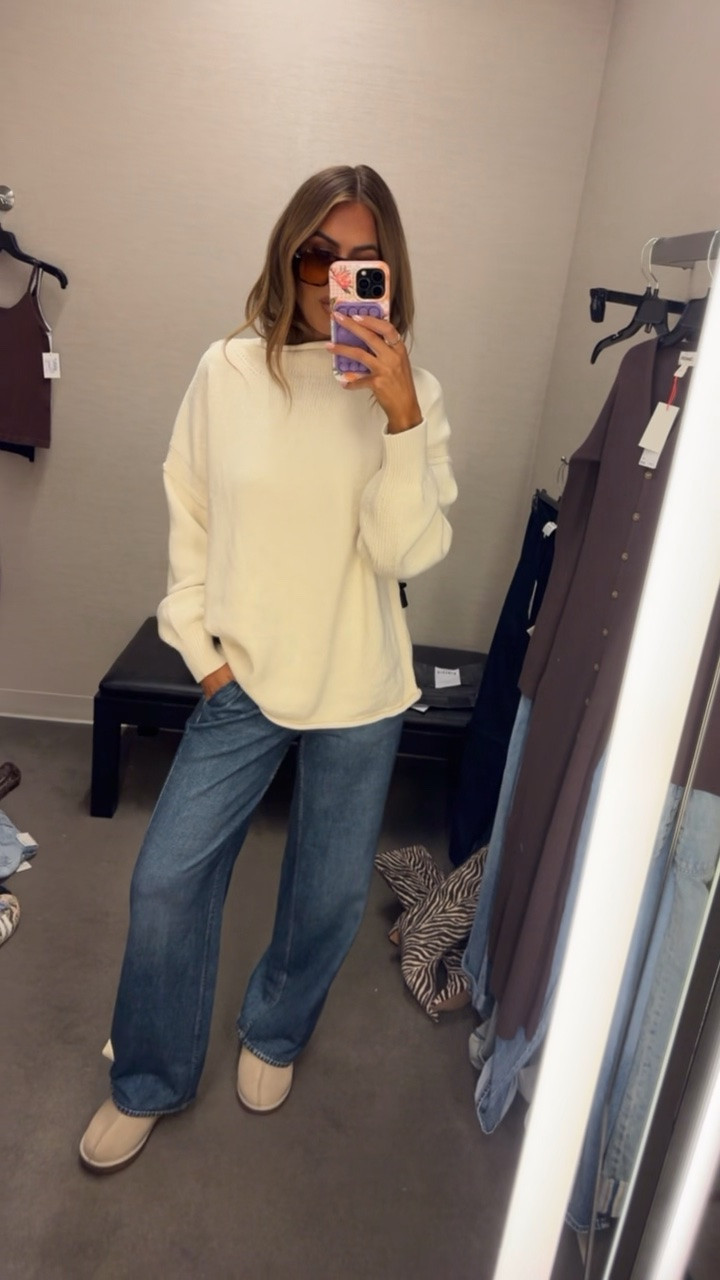 love these sweatpant jeans from the #nsale!bwearing a size small in the pants and sweater

#LTKSaleAlert