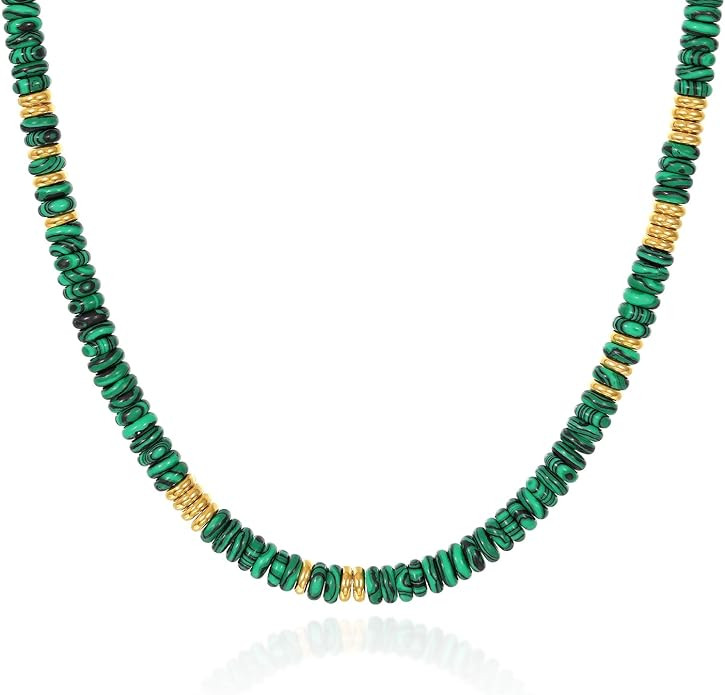 KissYan Boho Beaded Choker Necklace for Women, Gemstone Choker Natural Stone Freshwater Pearl Sur... | Amazon (US)