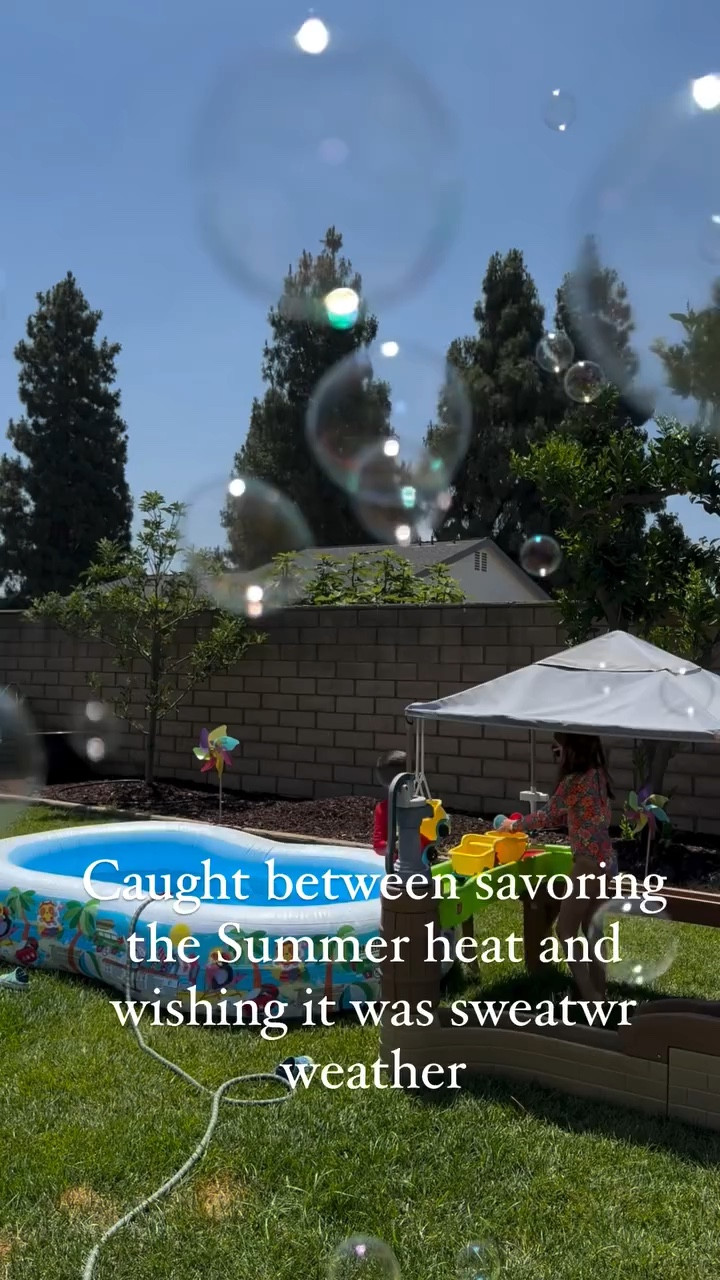 Some days I am so grateful for another day of swimming, Puerto Backyarda, and water play…OTHERS….I want leggings, sweaters, and cozy socks

Good thing SoCal likes to do things like cool down to 80 then be back to 90s the next week 🫠

#backyardfun #summerdays #backyardtoys #watertable