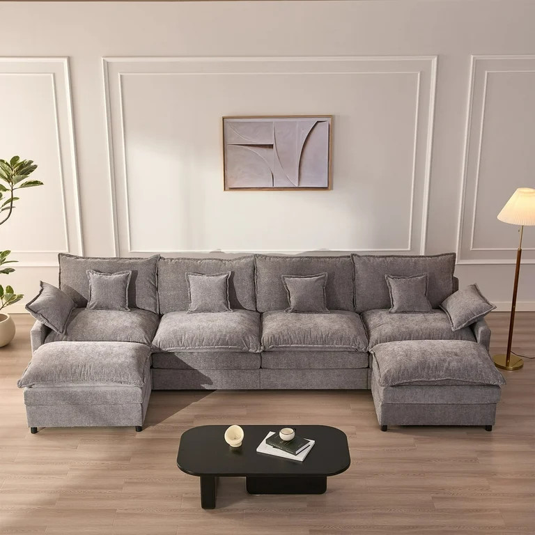 Bigsyy 4-Seater Sectional Sofa Bed, Cloud Couch for Adults, Chenille Fabric, Sleeper Sofa for Liv... | Walmart (US)