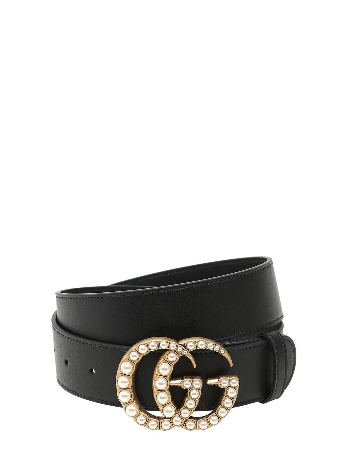 40MM GG MARMONT PEARL BUCKLE BELT | Luisaviaroma