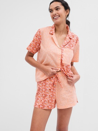 Print Poplin PJ Shorts | Gap Factory