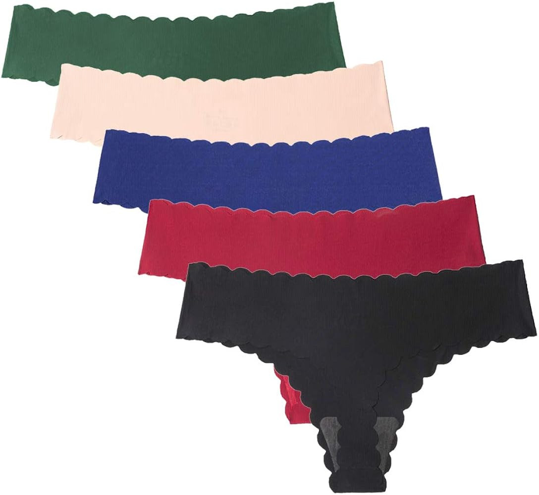 Wetopkim Women Seamless Thongs Panties Cotton Breathable Stretch T-back Color Briefs Underwear | Amazon (US)