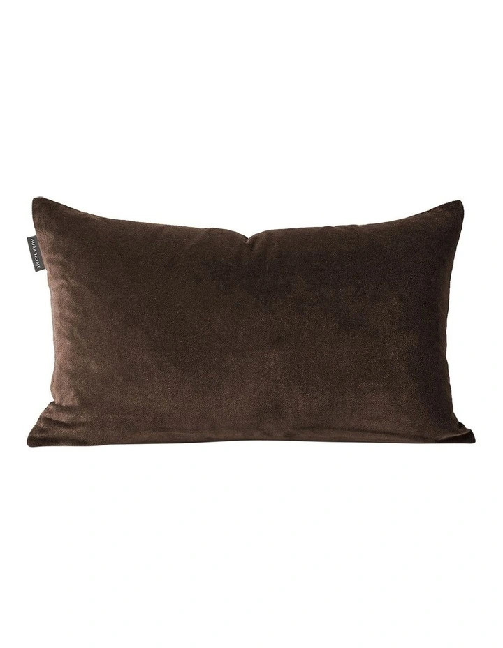 Aura HomeLuxury Velvet Rectangle Cushion in Chocolate | Myer