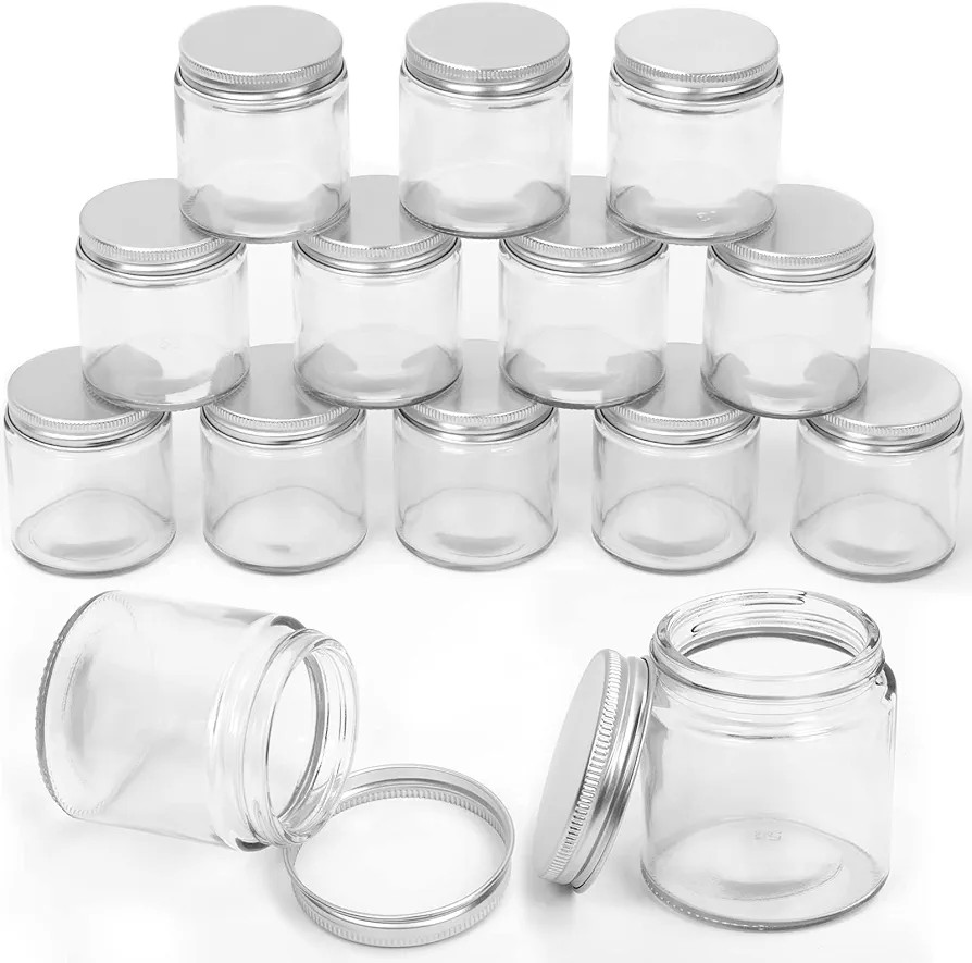 Swpeet 12 Packs 4 oz - 120ML Transparent Glass Jar with Silver Lid Assortment Kit, Round Containe... | Amazon (CA)