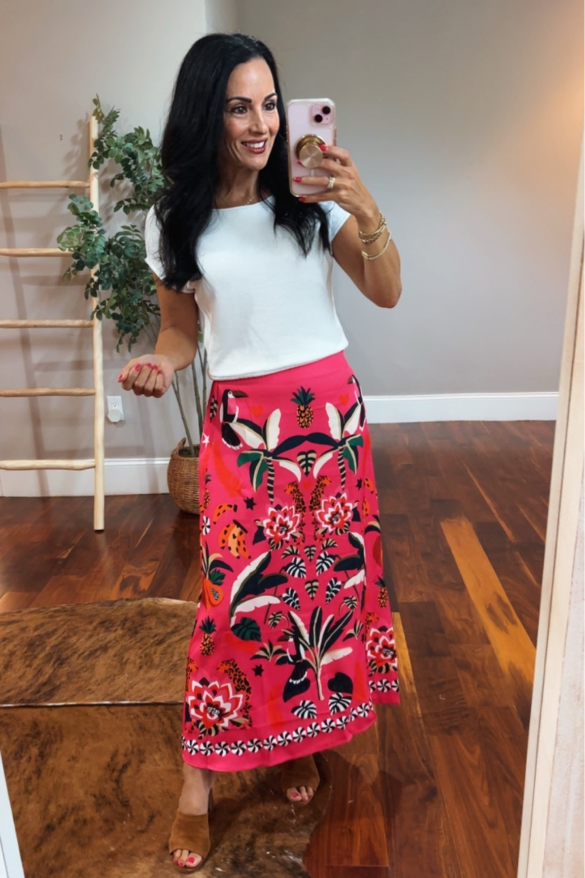 Looks like farm rio!
Skirt and top from Amazon! 

#LTKOver40 #LTKSeasonal #LTKootd