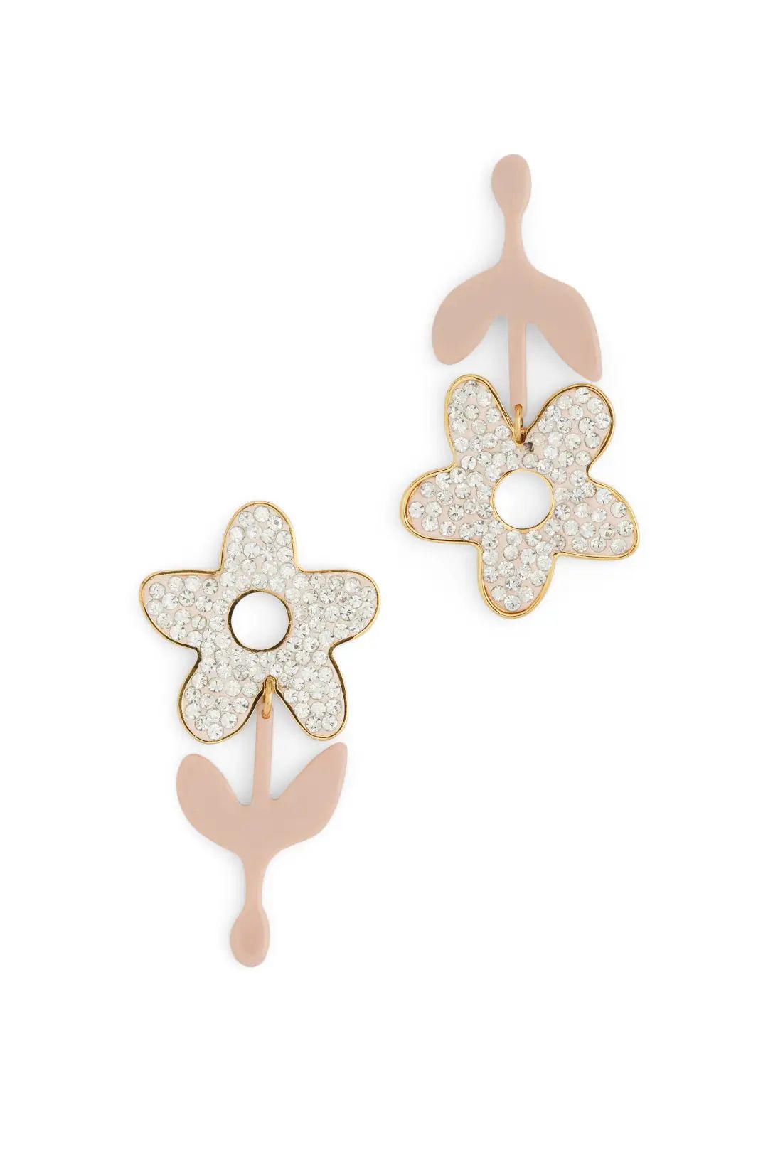 Lele Sadoughi Crystal Flower Stem Earrings | Rent the Runway