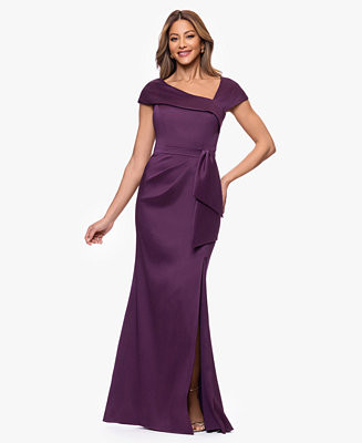 Women's Asymmetric Neck Short-Sleeve Gown | Macy's